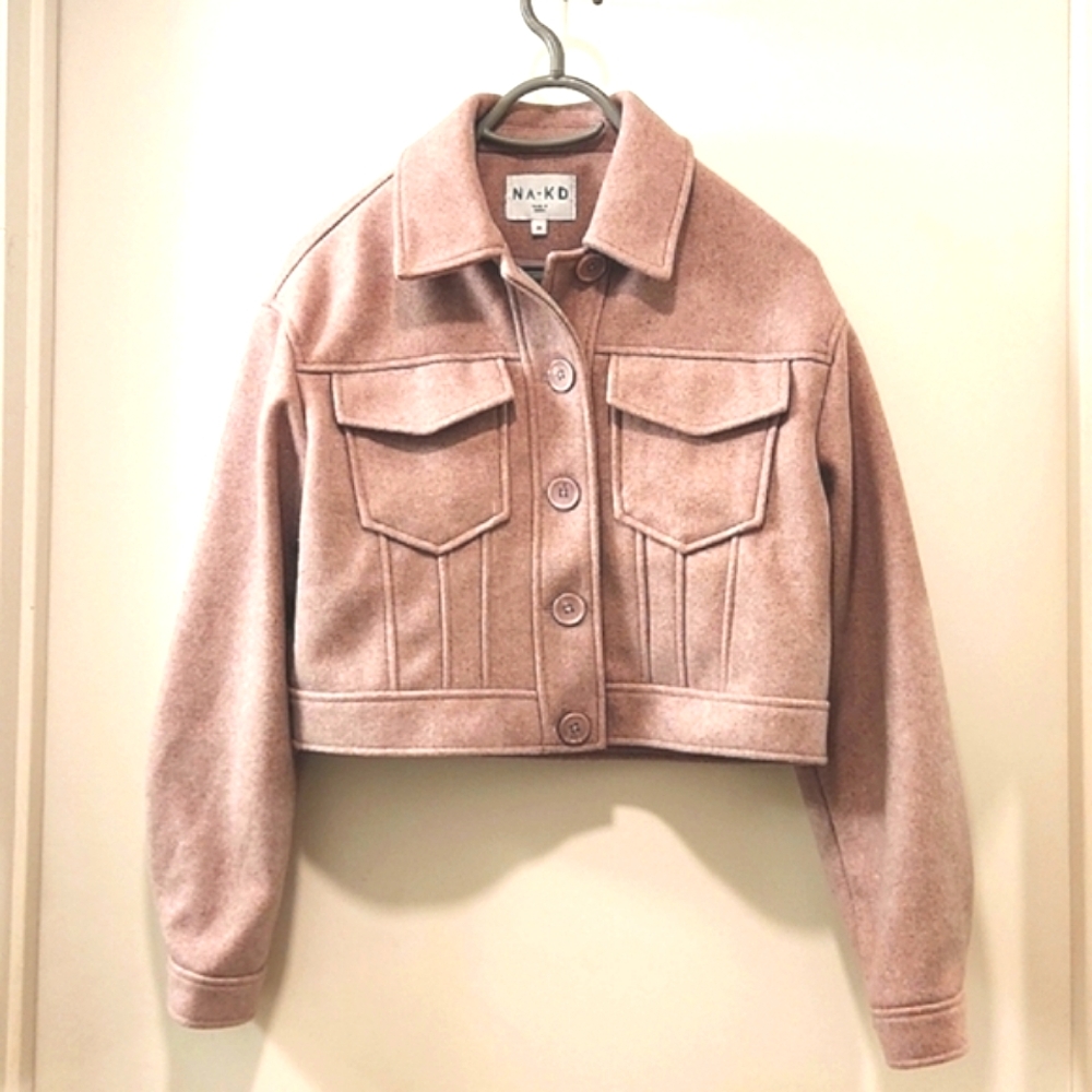 NA-KD Pink Cropped Jacket